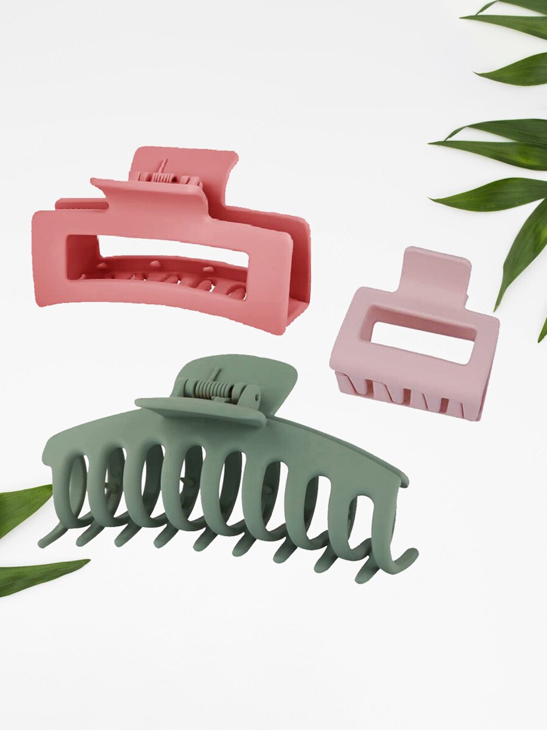 

Krelin Set of 3 Hair Claw Clips, Pink