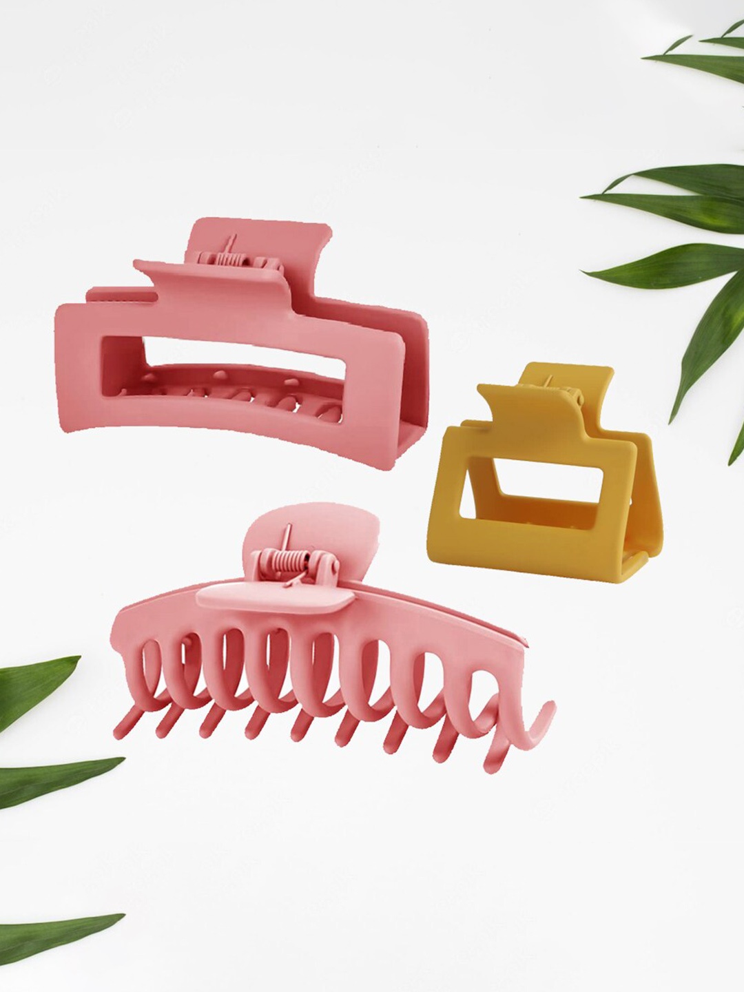 

Krelin Set of 3 Hair Claw Clips, Pink