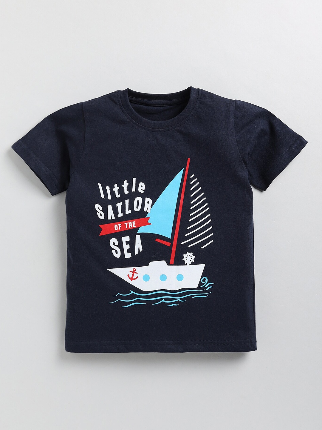 

Toonyport Boys Graphic Printed Round Neck Cotton T-shirt, Navy blue