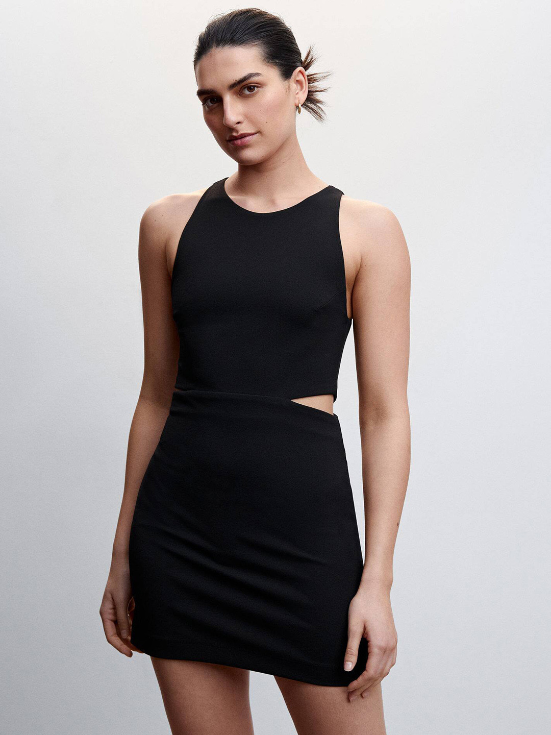 

MANGO Cut Out Detail Bodycon Mini Dress, Black