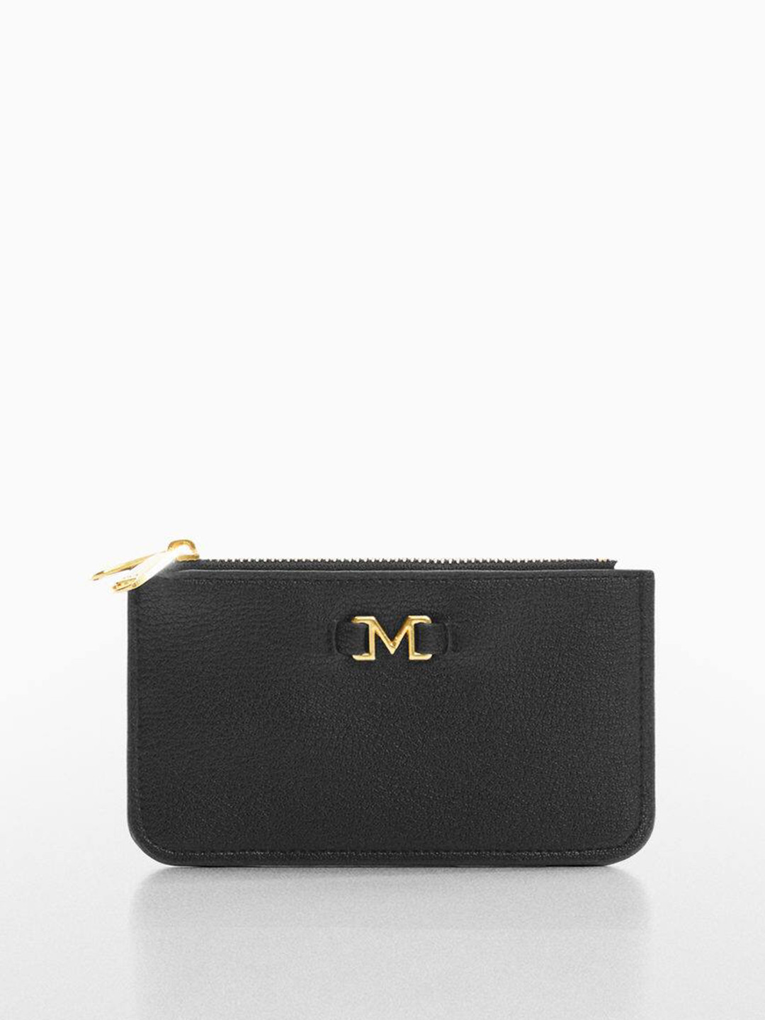 

MANGO Women Black Textured Leather Zip Around Wallet