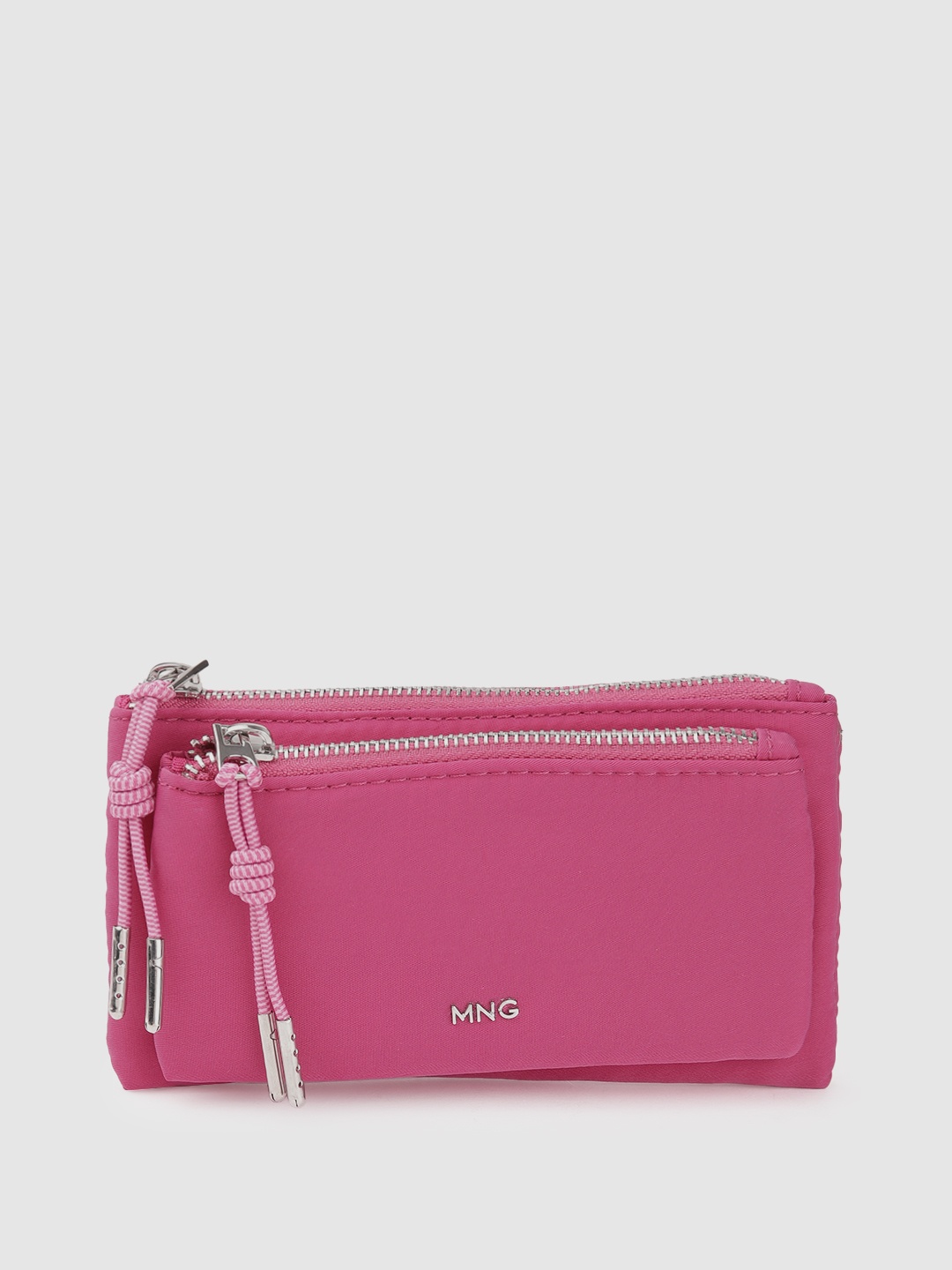 

MANGO Women Zip Around Wallet, Magenta