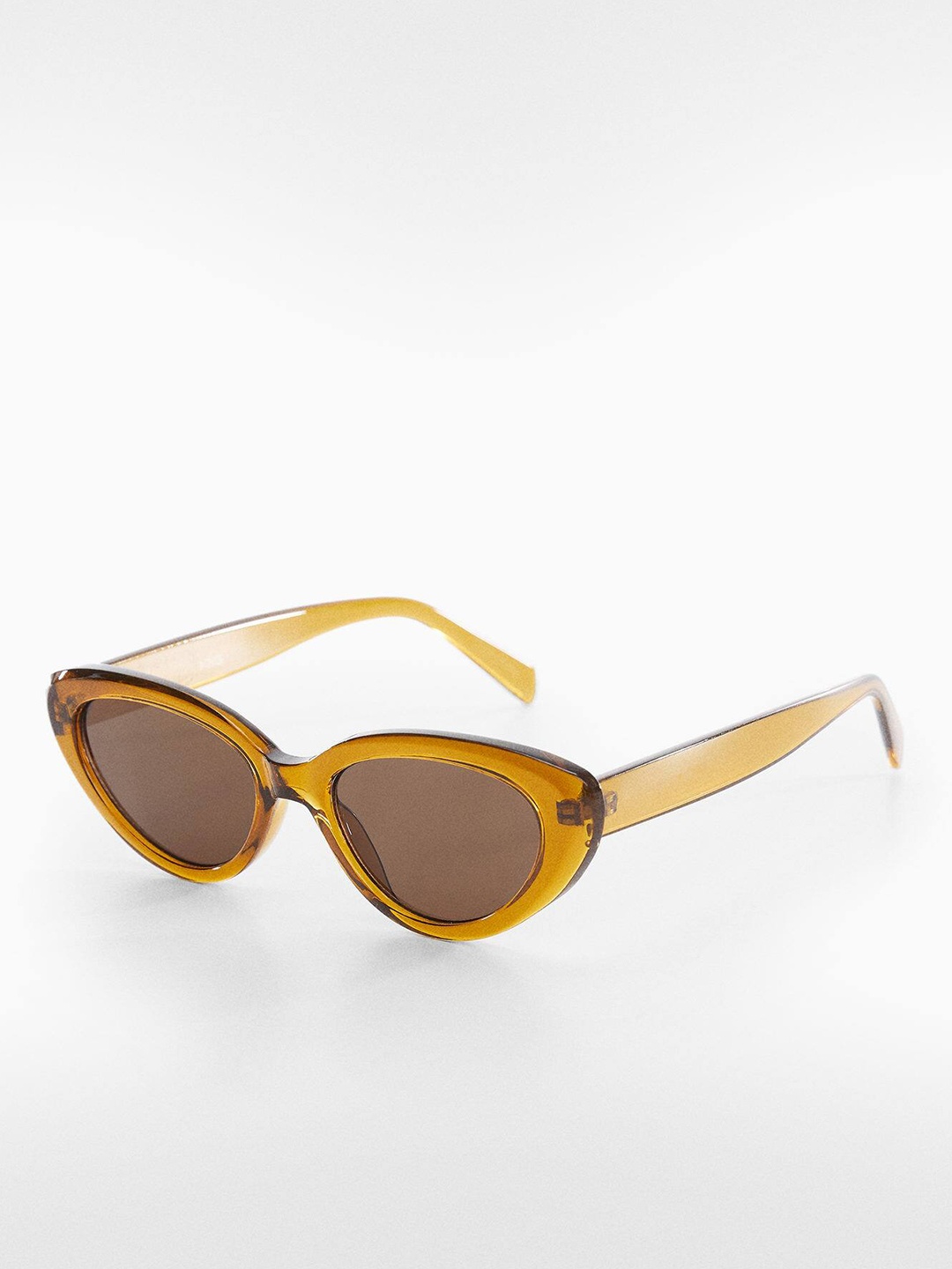 

MANGO Women Sustainable Cateye Sunglasses with UV Protected Lens, Mustard