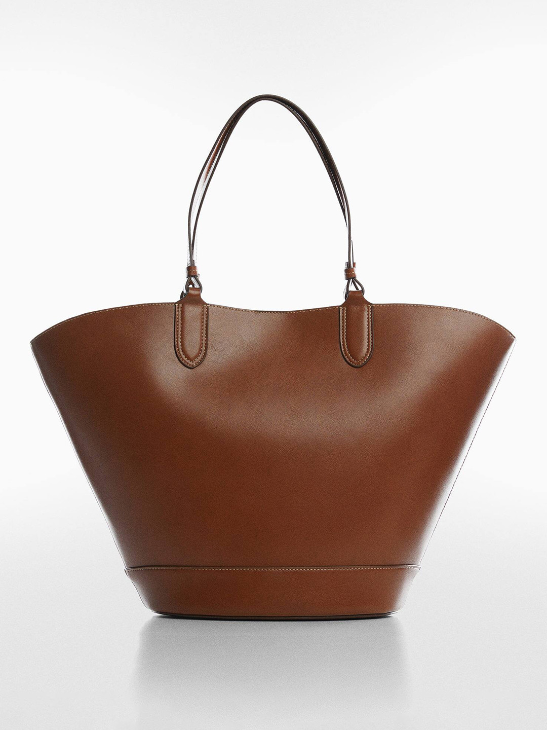 

MANGO Women Structured Oversized Shoulder Bag, Brown