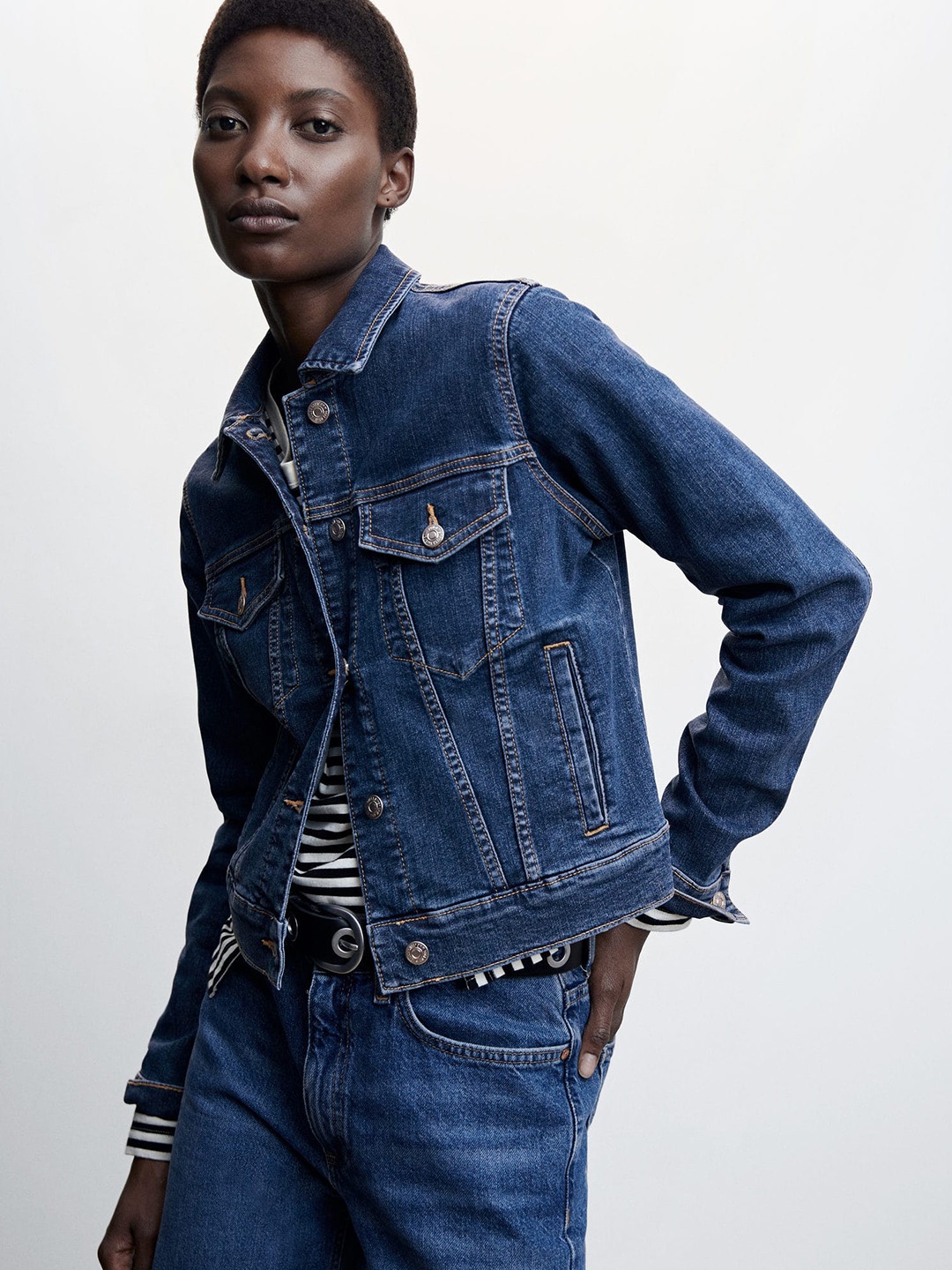 

MANGO Sustainable Denim Jacket, Blue