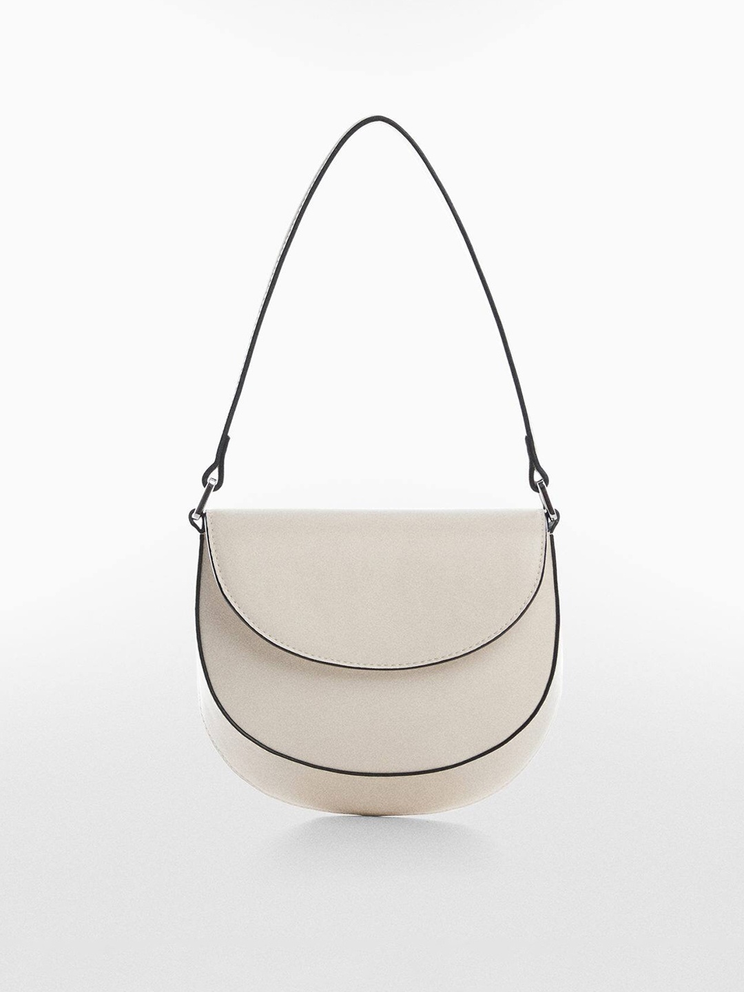 

MANGO Women Structured Shoulder Bag, Off white