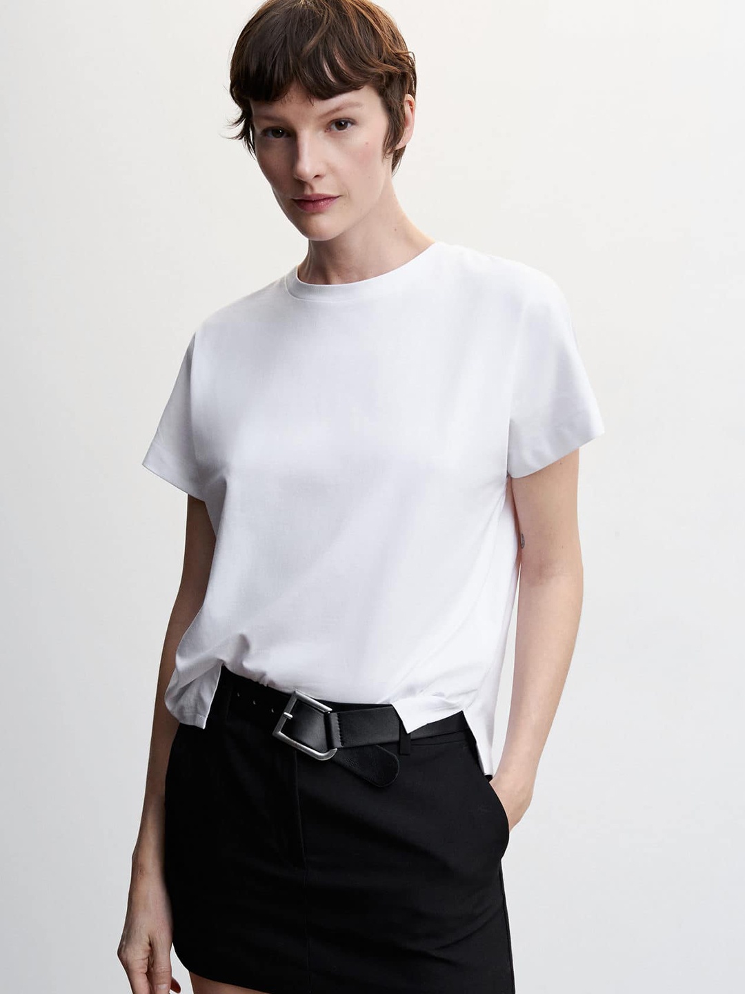 

MANGO Pure Cotton T-shirt, White