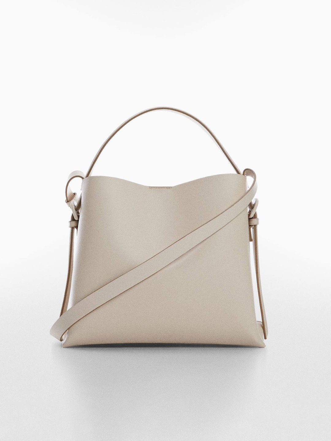 

MANGO Women Structured Sling Bag, Off white