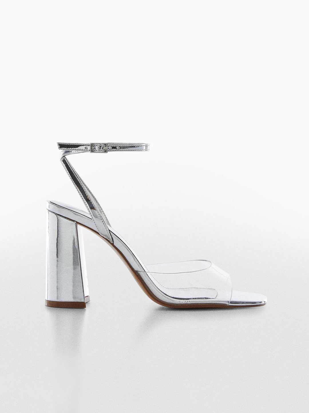 

MANGO Women Mid-Top Block Heels, Transparent