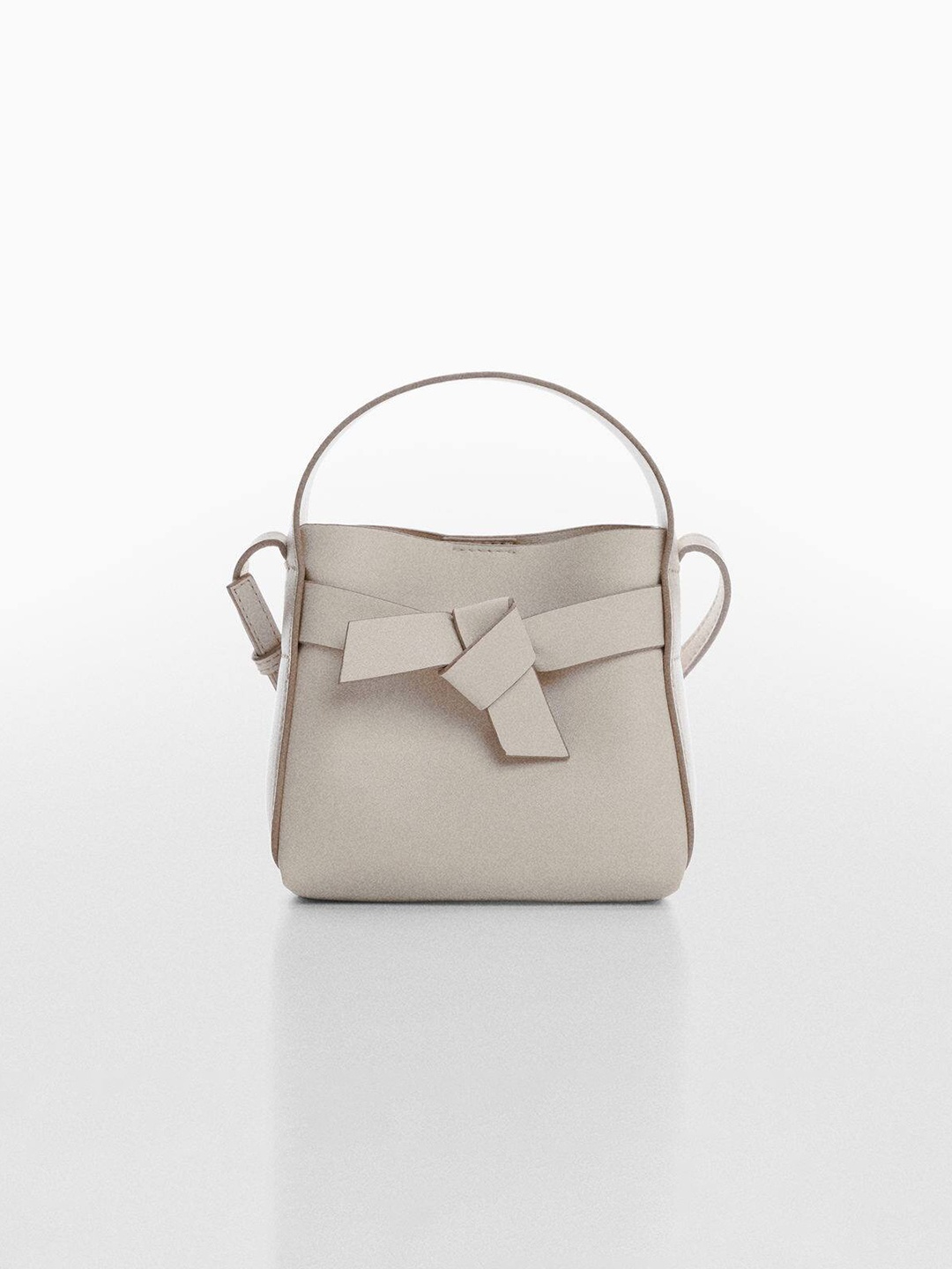 

MANGO Women Knot Detail Structured Sling Bag, Off white