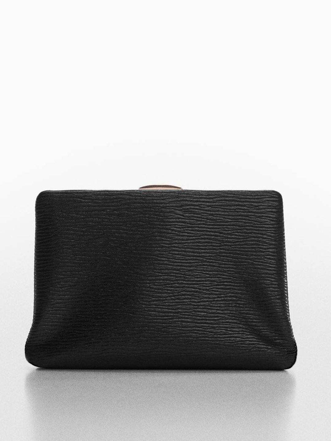 

MANGO Black Textured Purse Clutch