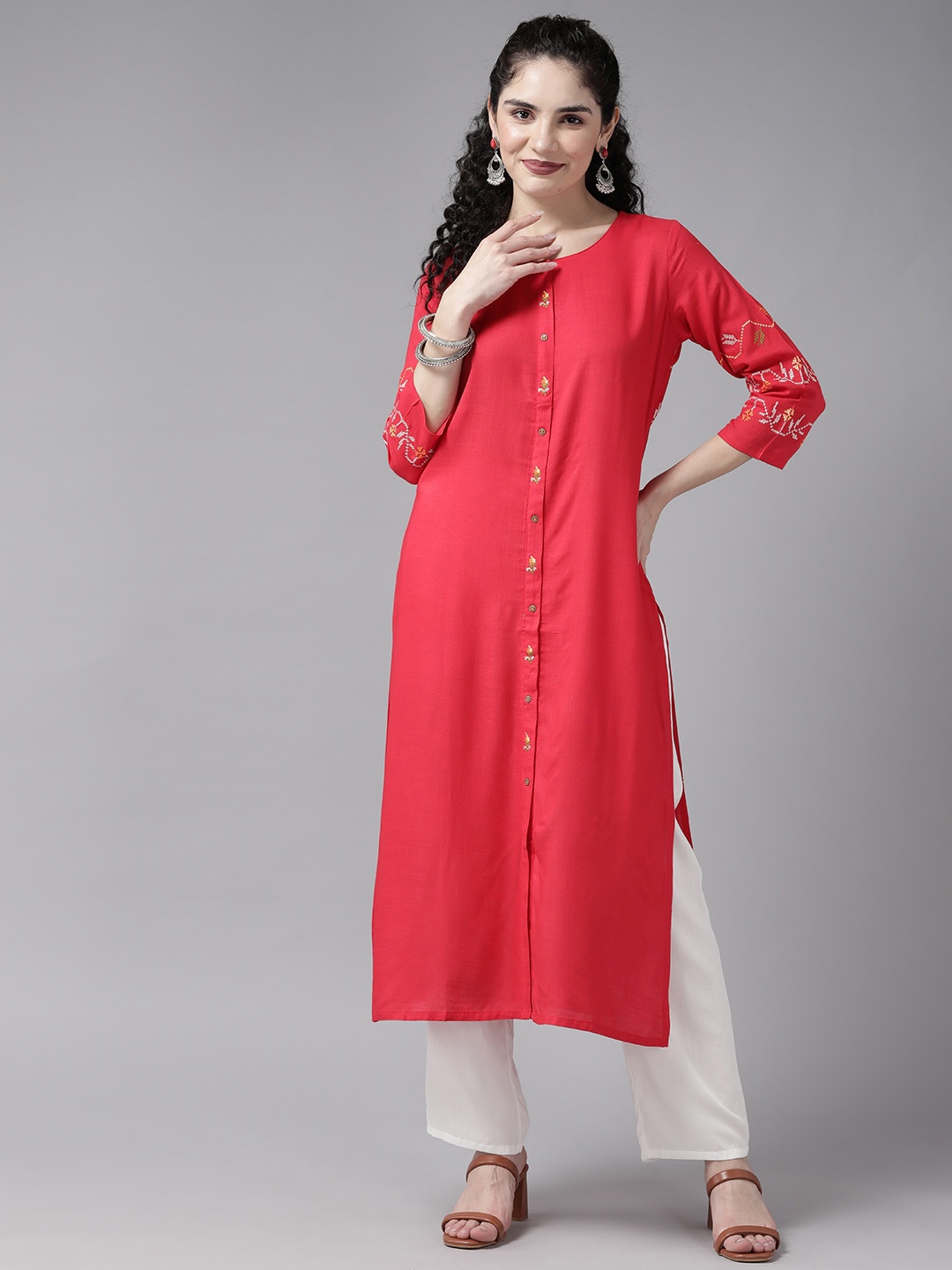 

Cayman Solid Kurta, Red