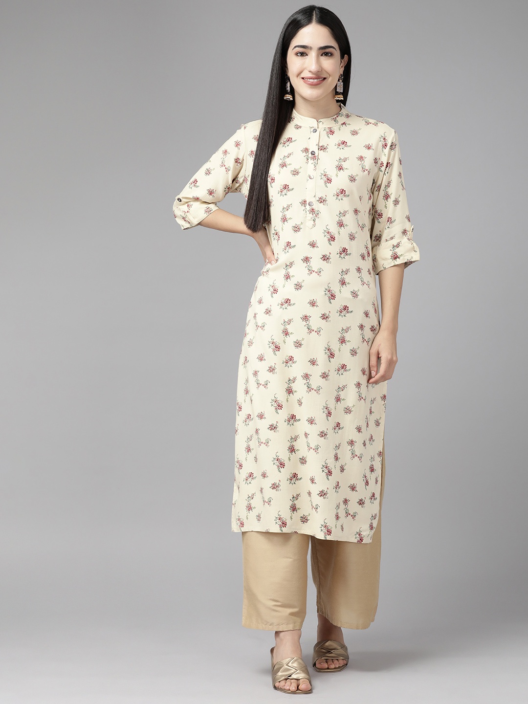 

Cayman Floral Printed Pure Cotton Kurta, Yellow