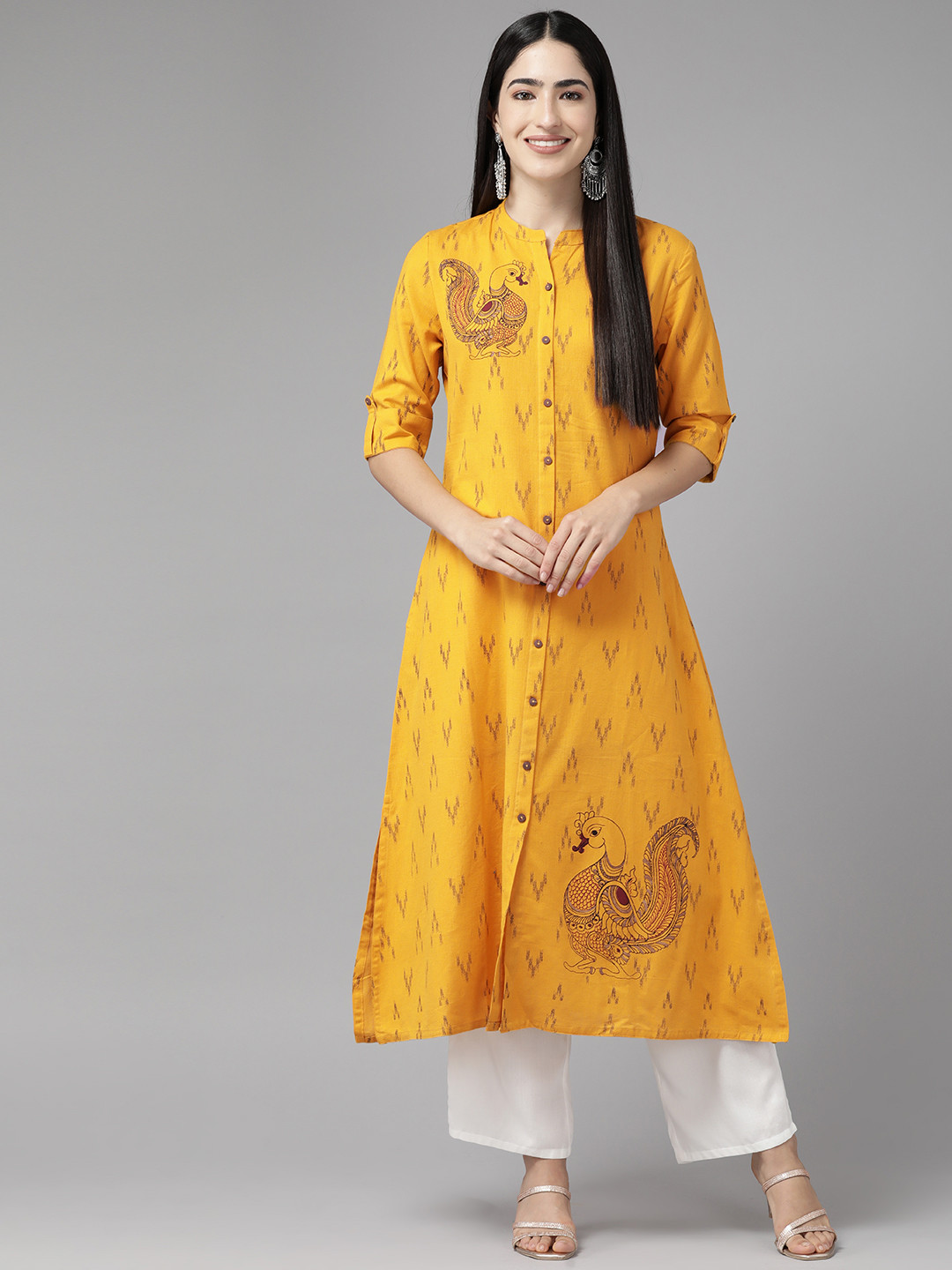 

Cayman Abstract Printed Pure Cotton Kurta, Mustard