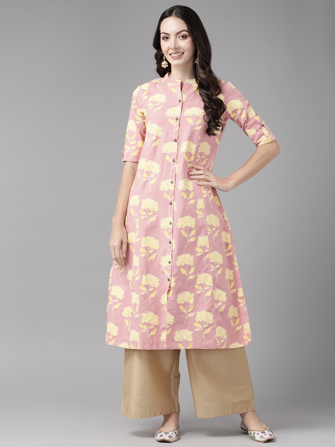 

Cayman Floral Printed Pure Cotton Kurta, Pink