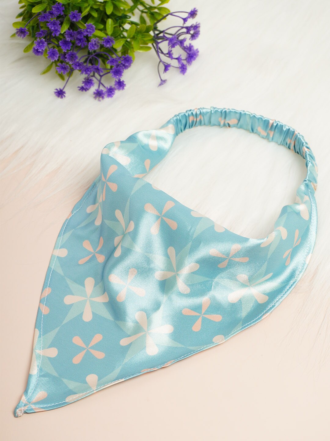 

Ferosh Women Floral Printed Bandana Hairband, Blue