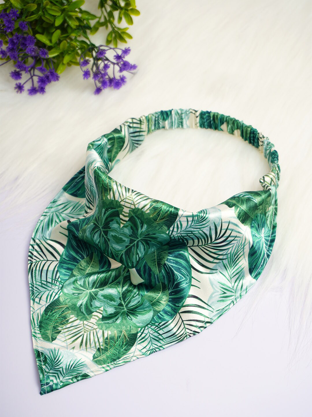 

Ferosh Women Topical Printed Hair Bandana Hairband, Green