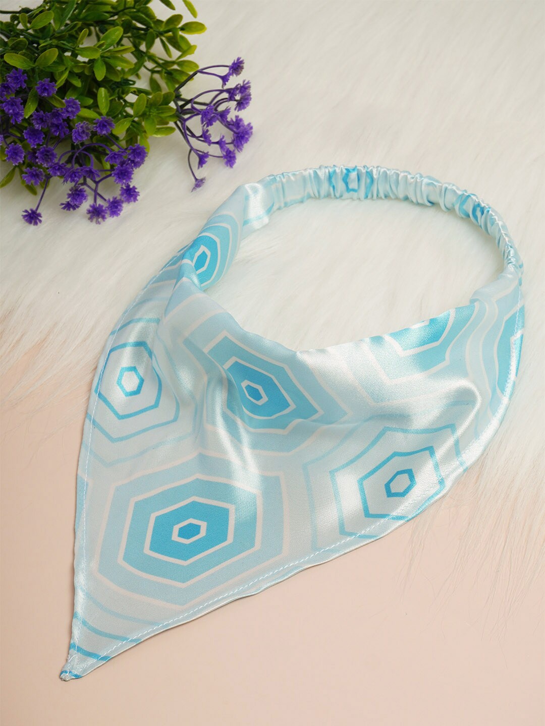 

Ferosh Women Printed Bandana Hairband, Blue