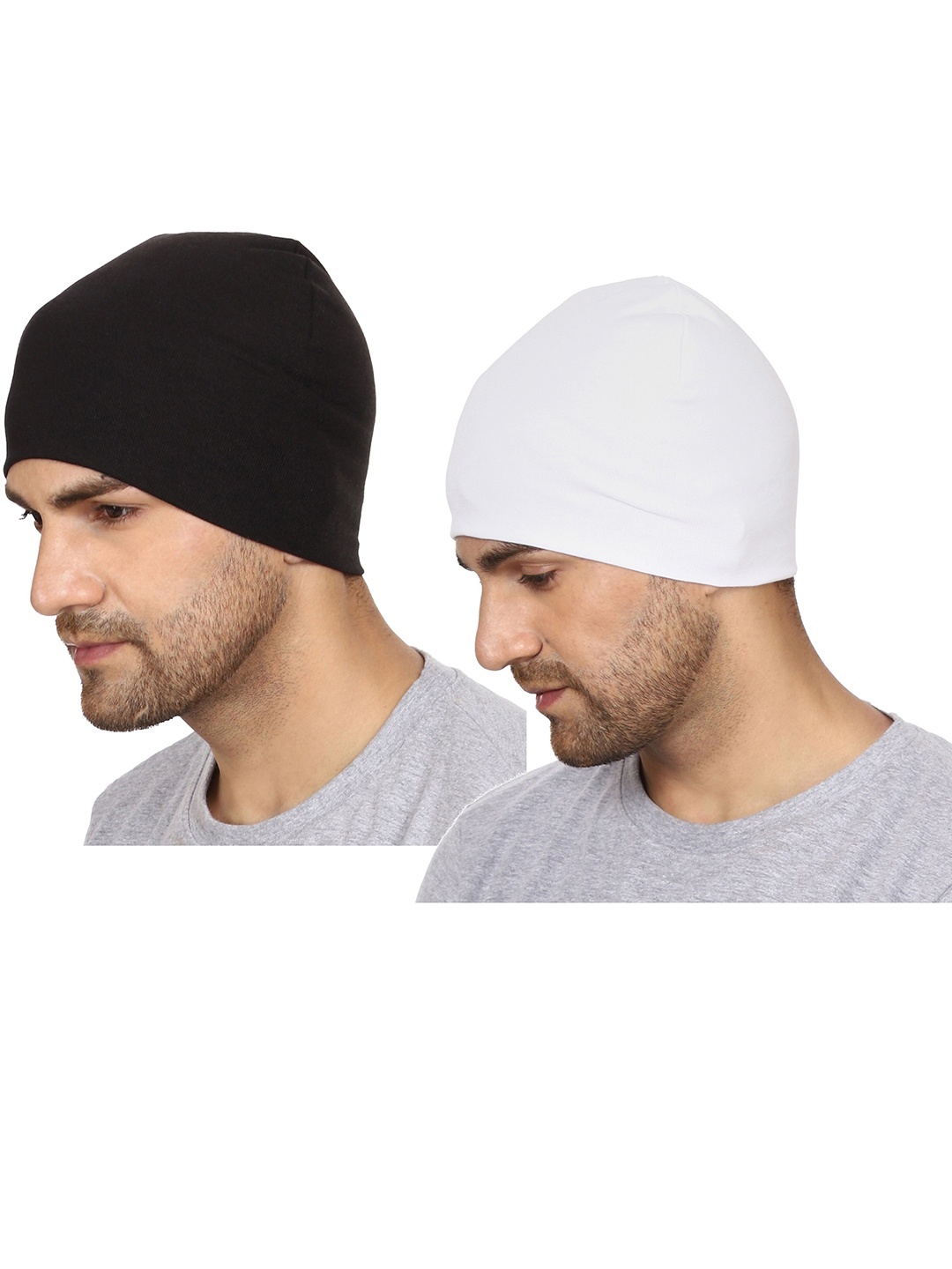 

Gajraj Pack of 2 Cotton Beanie, White