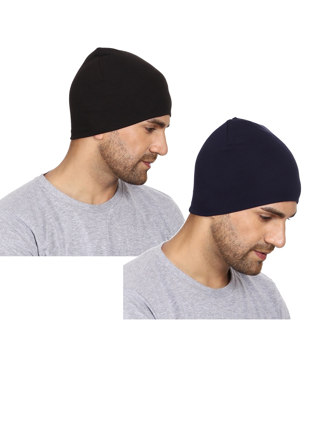 

Gajraj Pack of 2 Cotton Beanie, Navy blue