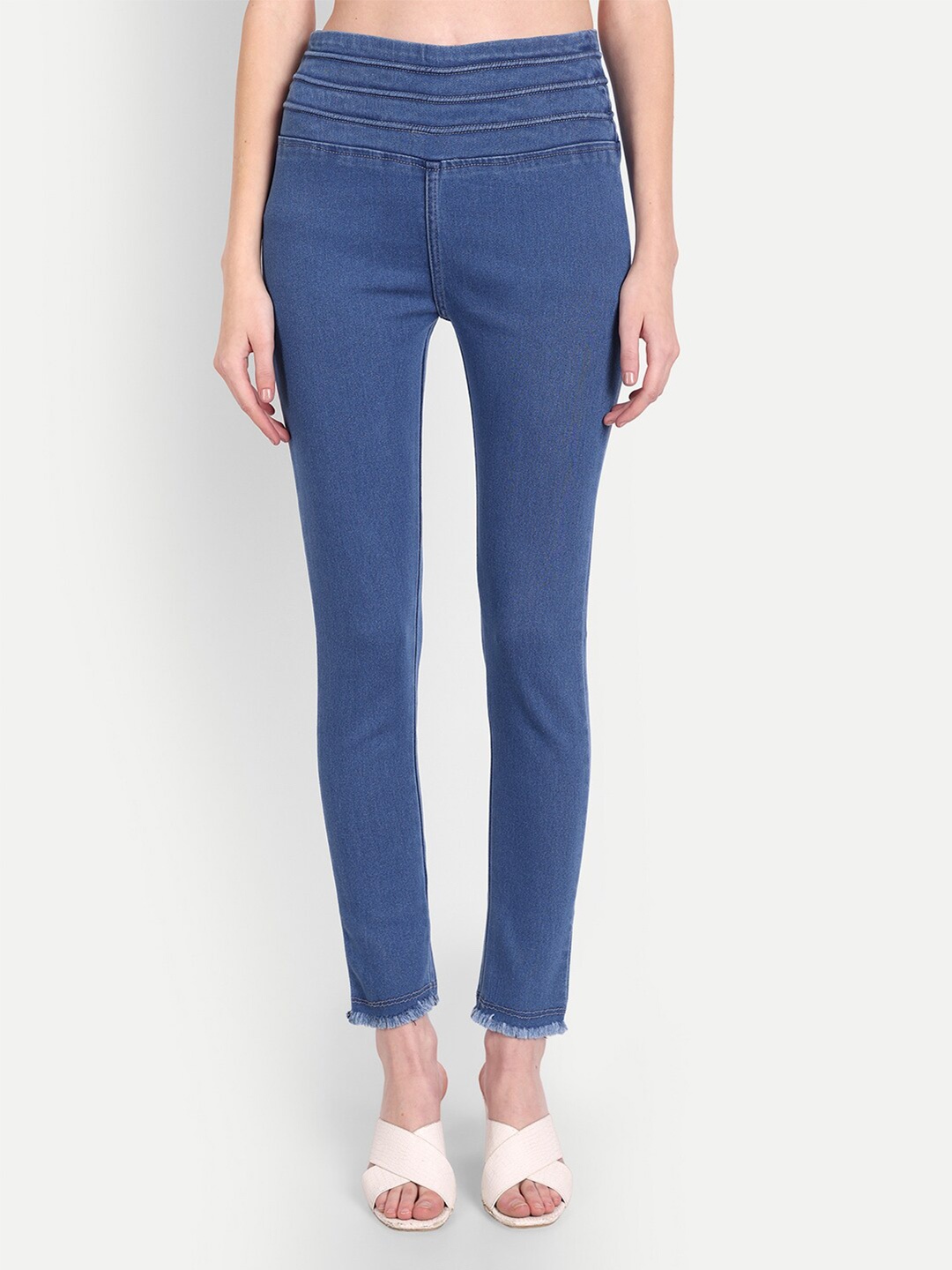 

AngelFab Women Cotton Denim Jeggings, Blue