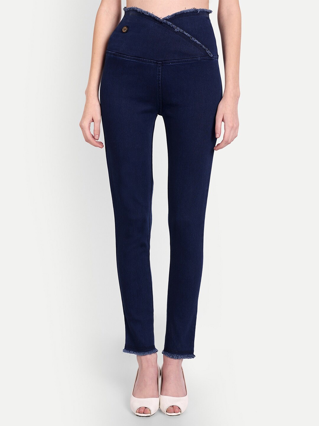 

AngelFab Women Cotton Denim Jeggings, Blue