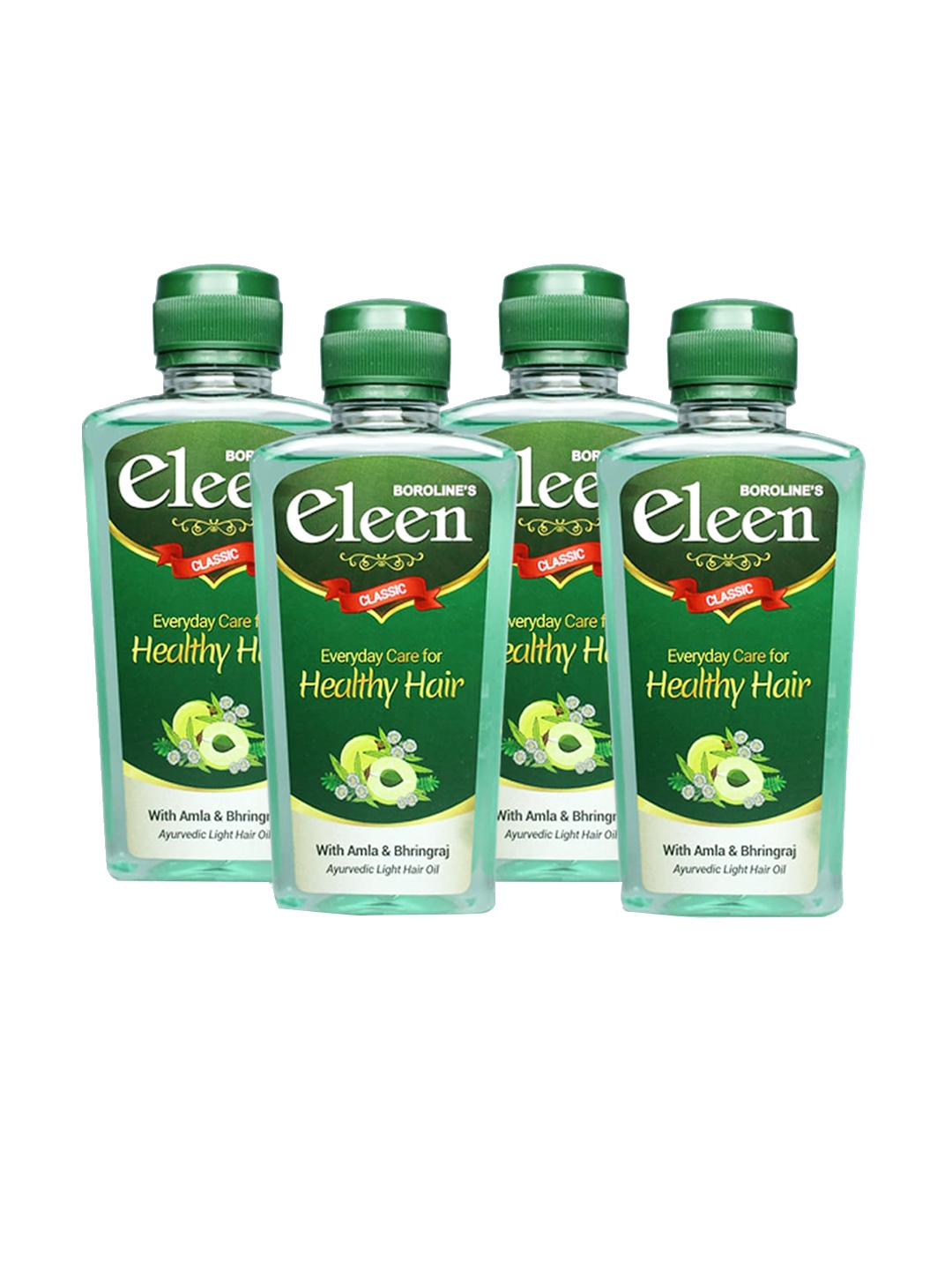 

BOROLINE Eleen Set Of 4 Ayurvedic Light Hair Oils - 200ml each, Green