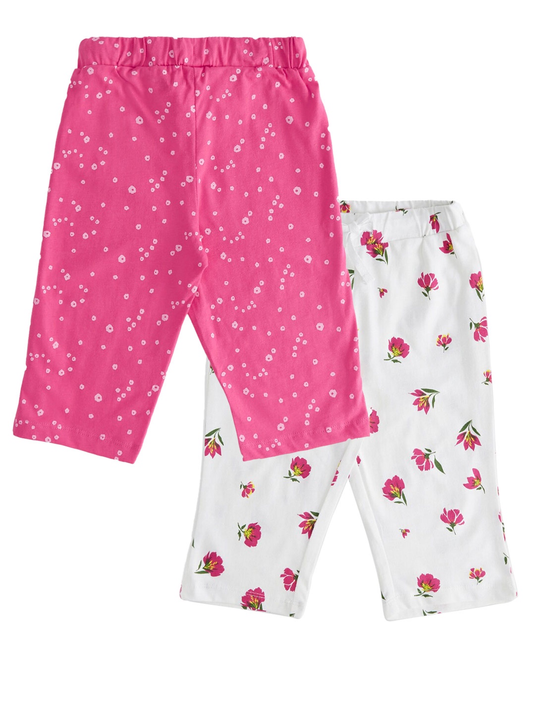 

Pantaloons Junior Pack of 2 Girls Printed Cotton Capris, Fuchsia
