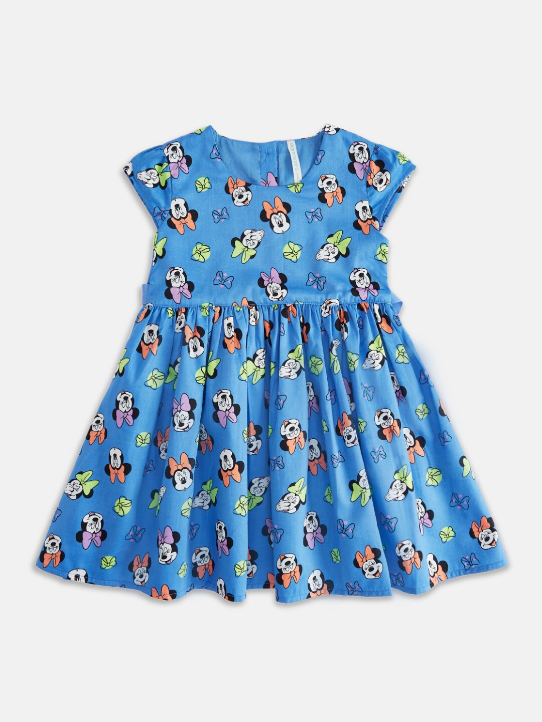 Pantaloons Junior Girls Conversational Printed Fit & Flare Dress, Blue