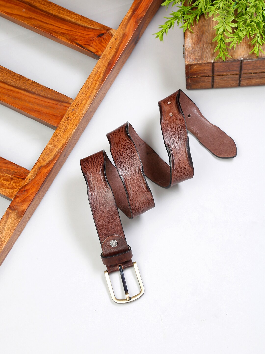 

LOUIS STITCH Men Premium Leather Casual Belt, Brown