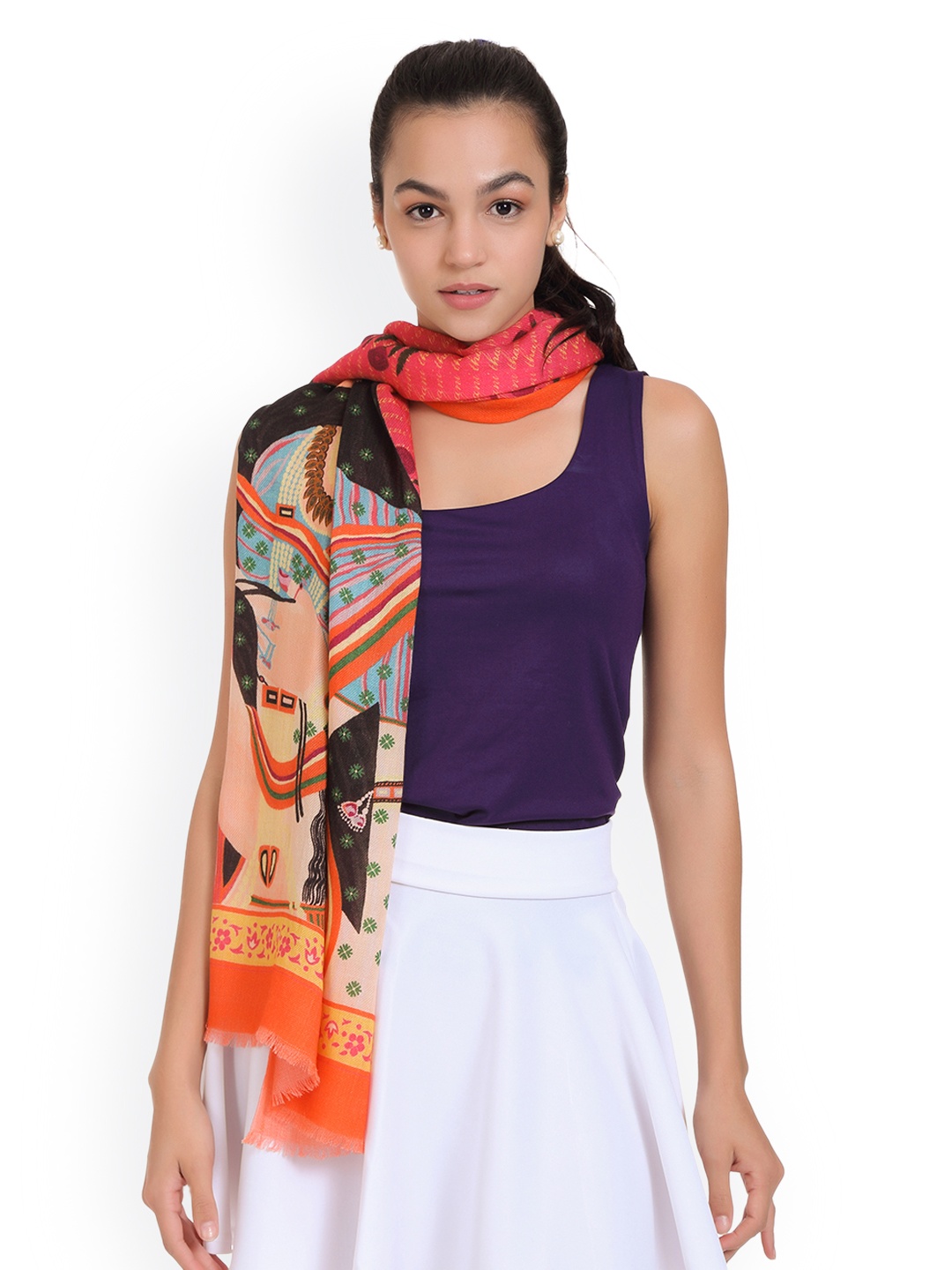

SHINGORA Multicoloured Printed Woollen Stole, Multi