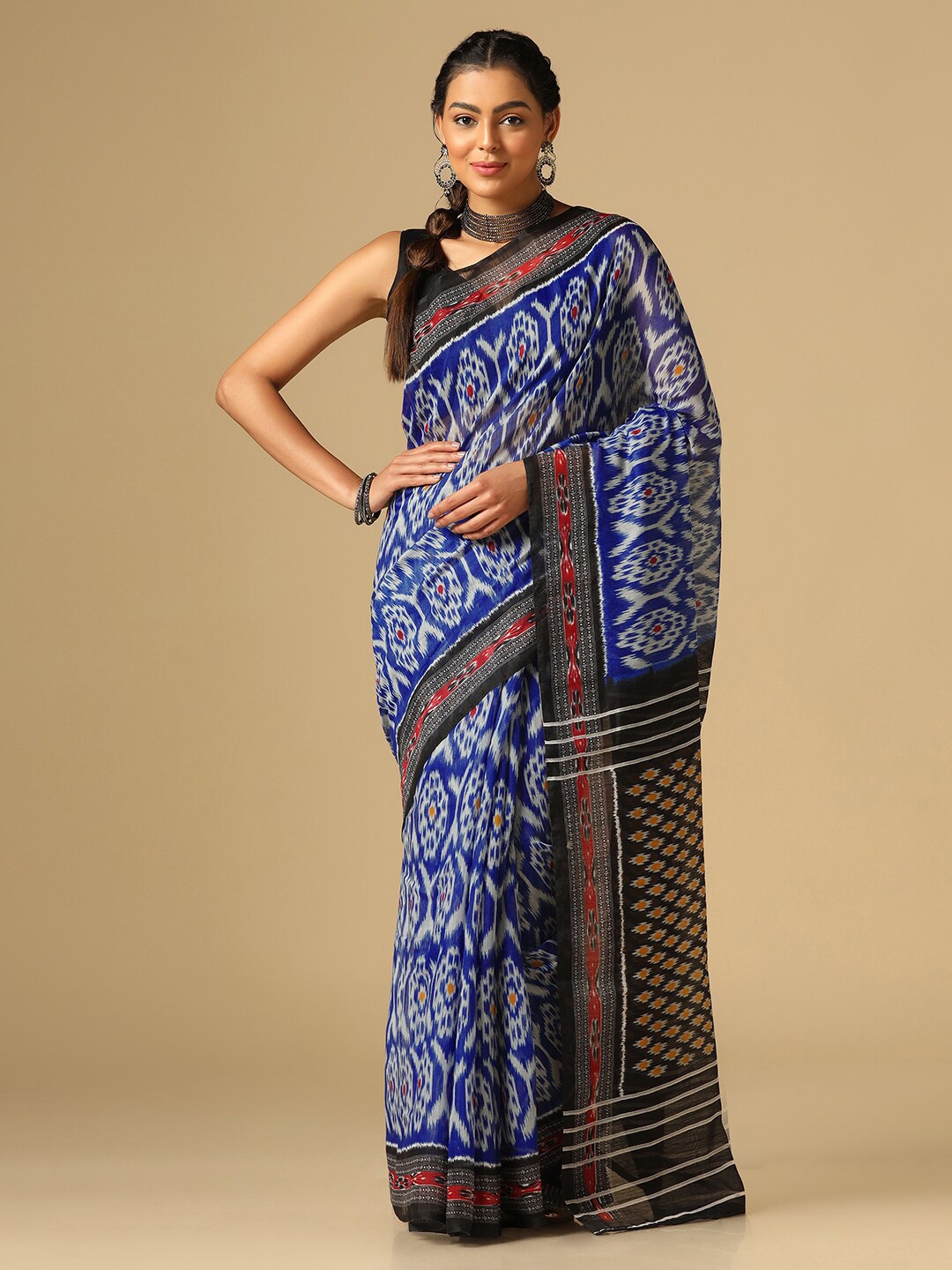 

Satrani Ethnic Printed Saree, Blue