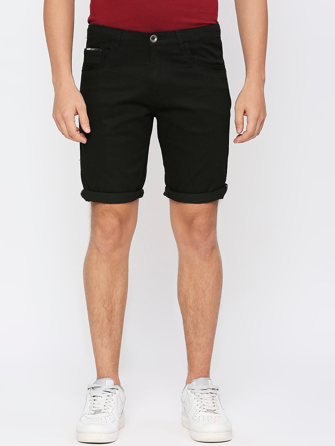 

beevee Men Mid Rise Above Knee Outdoor Shorts, Black