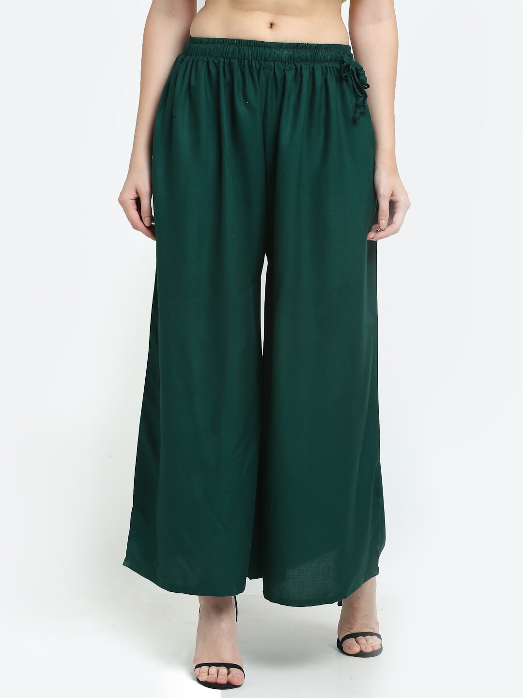 

TAG 7 Women Flared Palazzos, Green