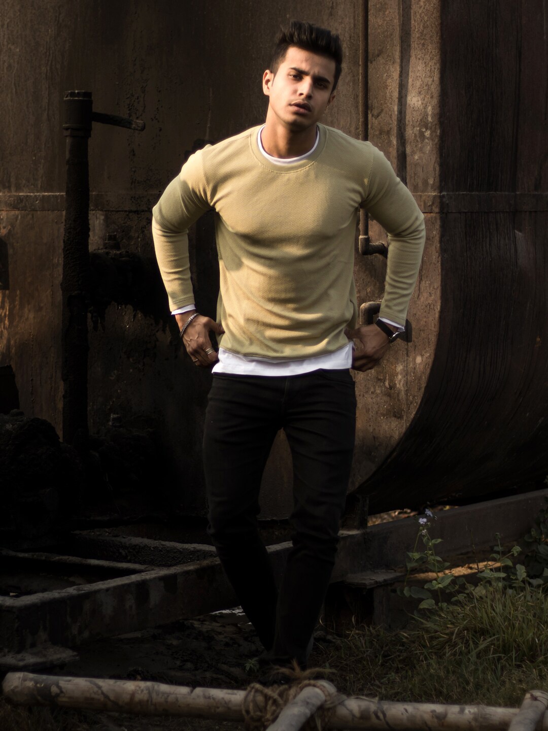 

Powerlook Round Neck Long Sleeves T-shirt, Green