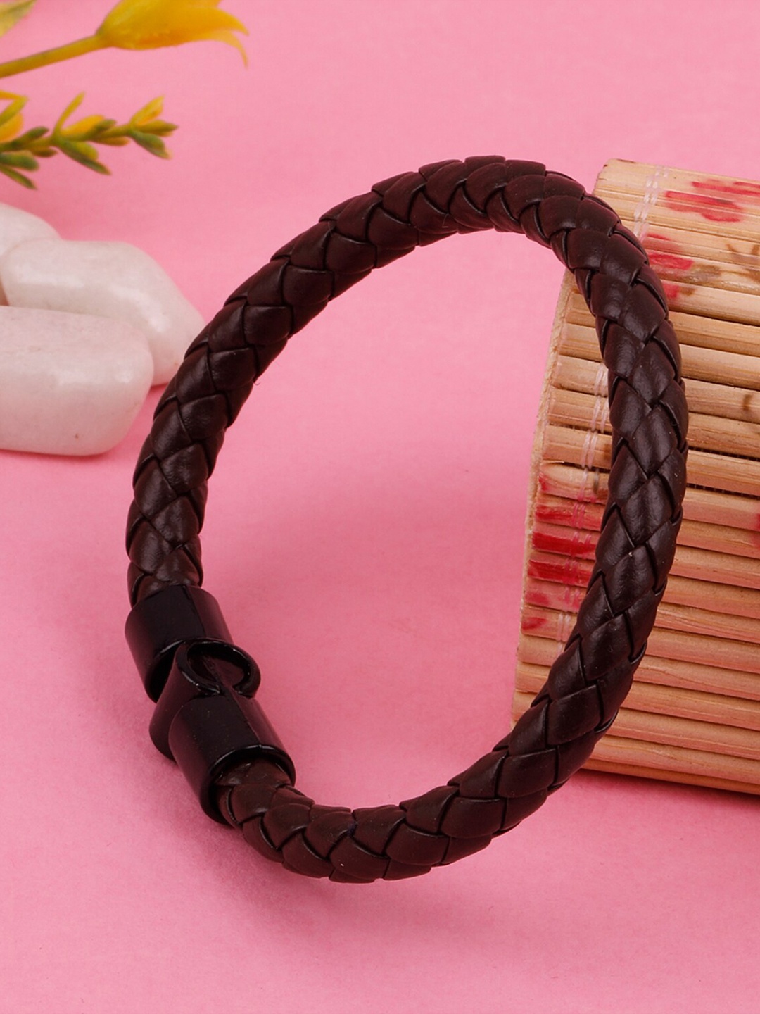 

Silver Shine Unisex Leather Wraparound Bracelet, Brown