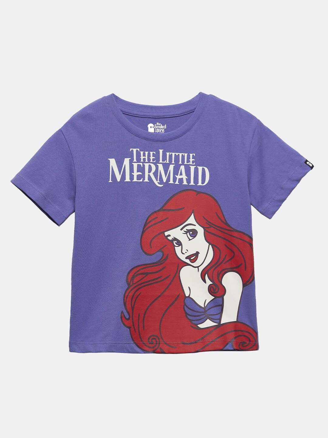 

The Souled Store Girls Disney Princess Printed Pure Cotton Loose T-shirt, Lavender