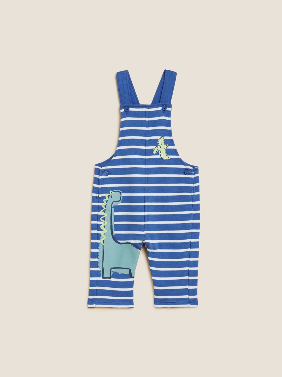 

Marks & Spencer Infant Boys Straight Fit Striped Dungaree, Blue