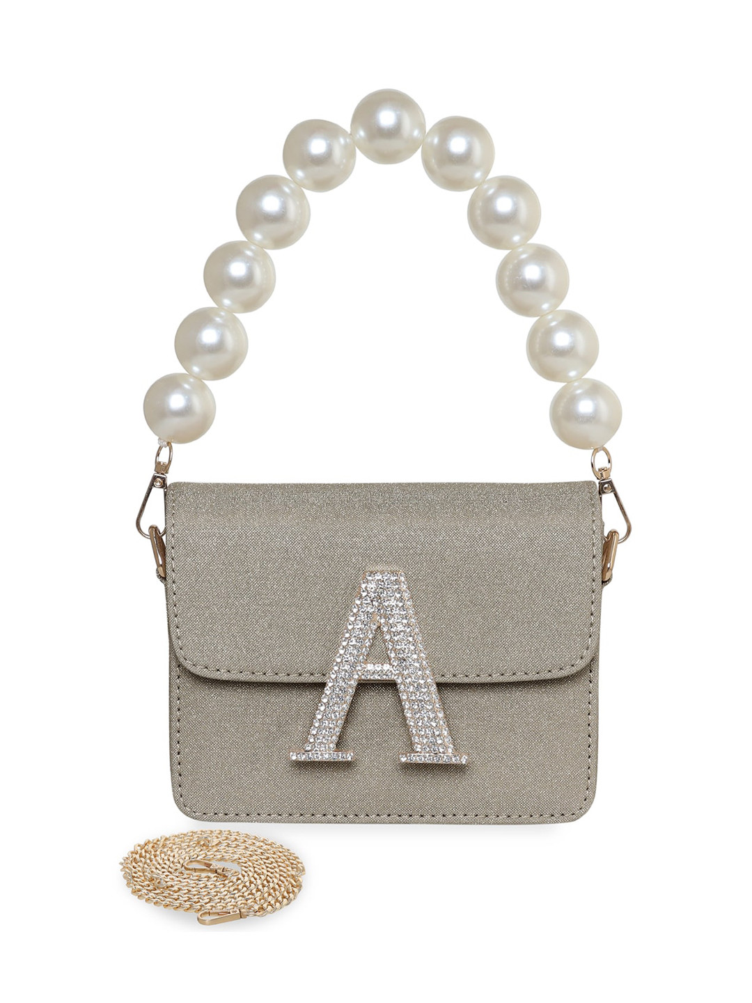 

ESBEDA Women PU Swagger Embellished Sling Bag, Metallic