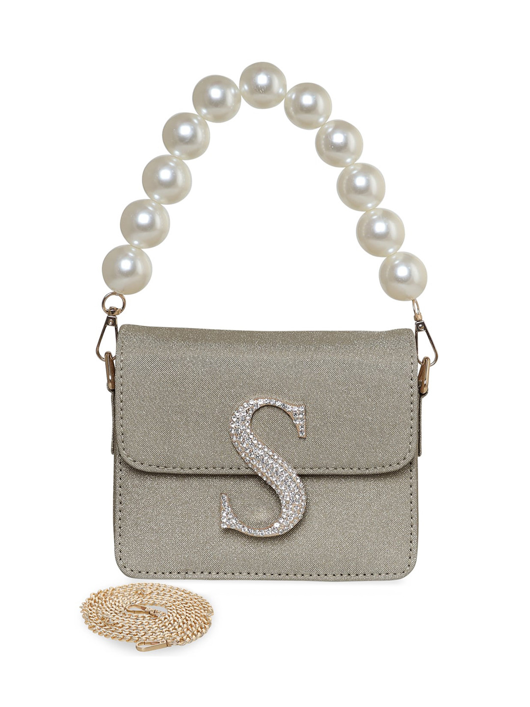 

ESBEDA Glitter Structured Sling Bag, Metallic