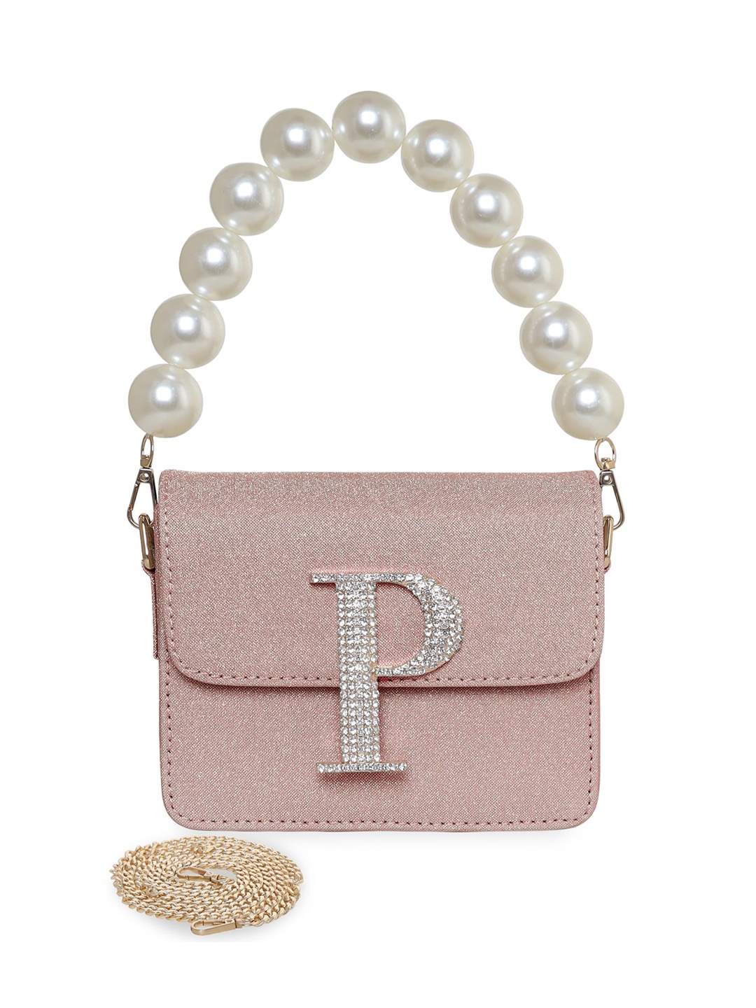 

ESBEDA Embellished PU Structured Handheld Bag, Pink