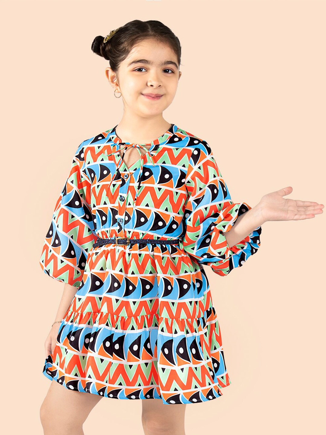 

Naughty Ninos Girls Floral Print Fit & Flare Dress, Blue