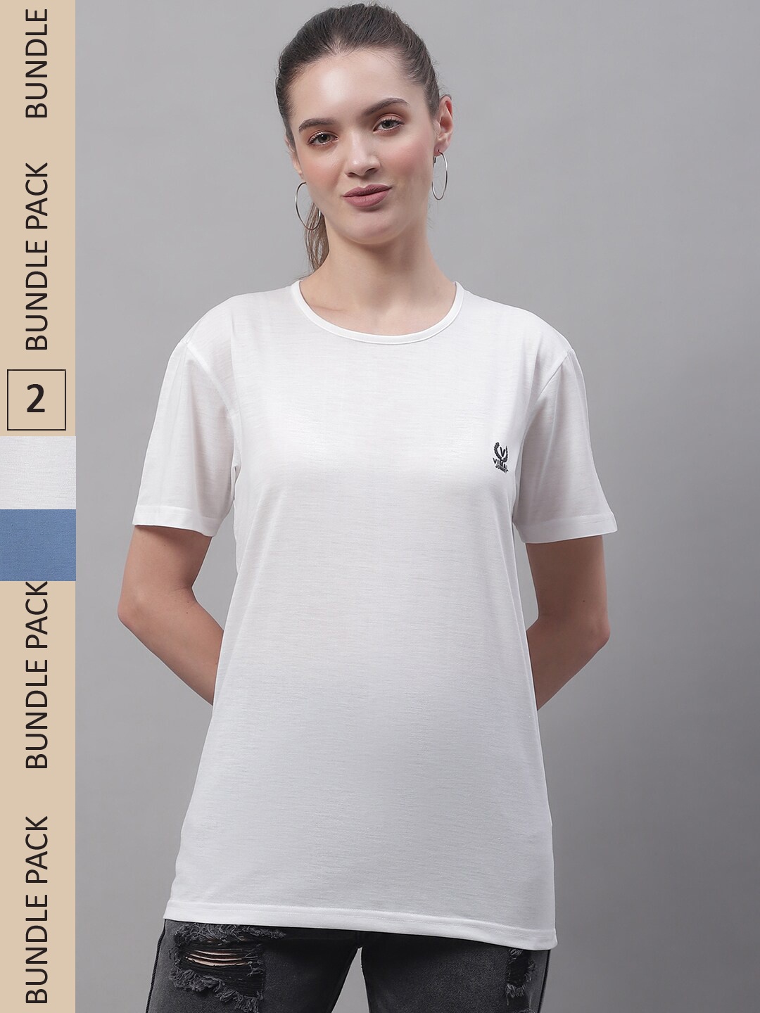 

MACK JONNEY Pack Of 2 Cotton T-shirts, White