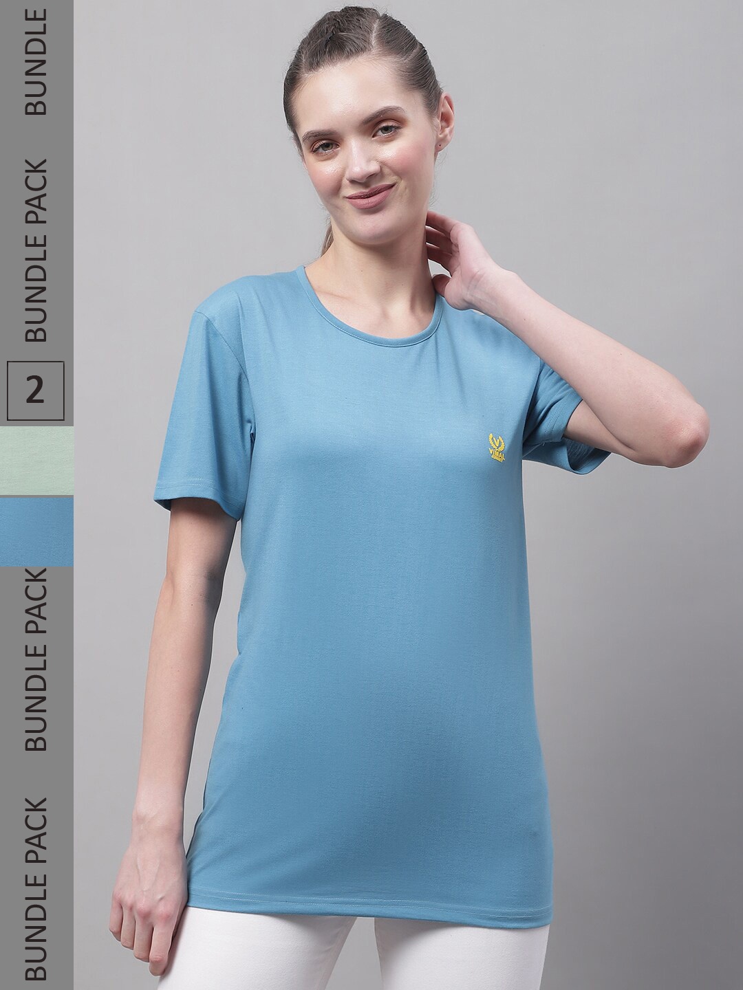 

MACK JONNEY Pack Of 2 Knitted Cotton T-shirts, Blue