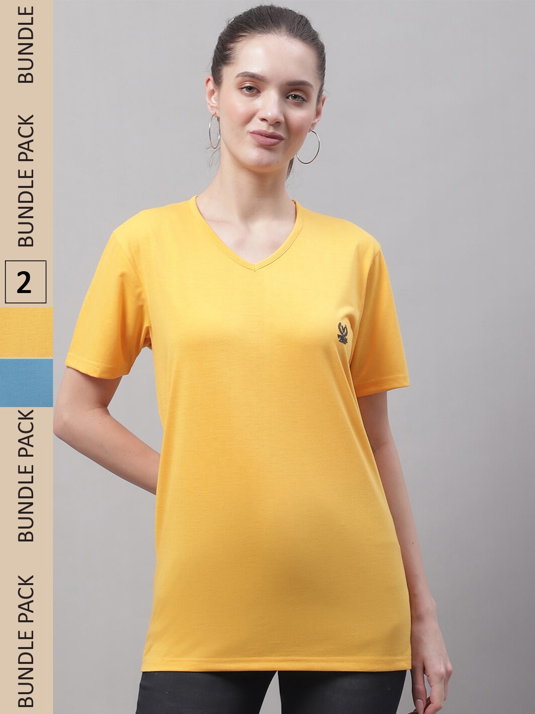 

MACK JONNEY Pack Of 2 Knitted Cotton T-shirts, Yellow