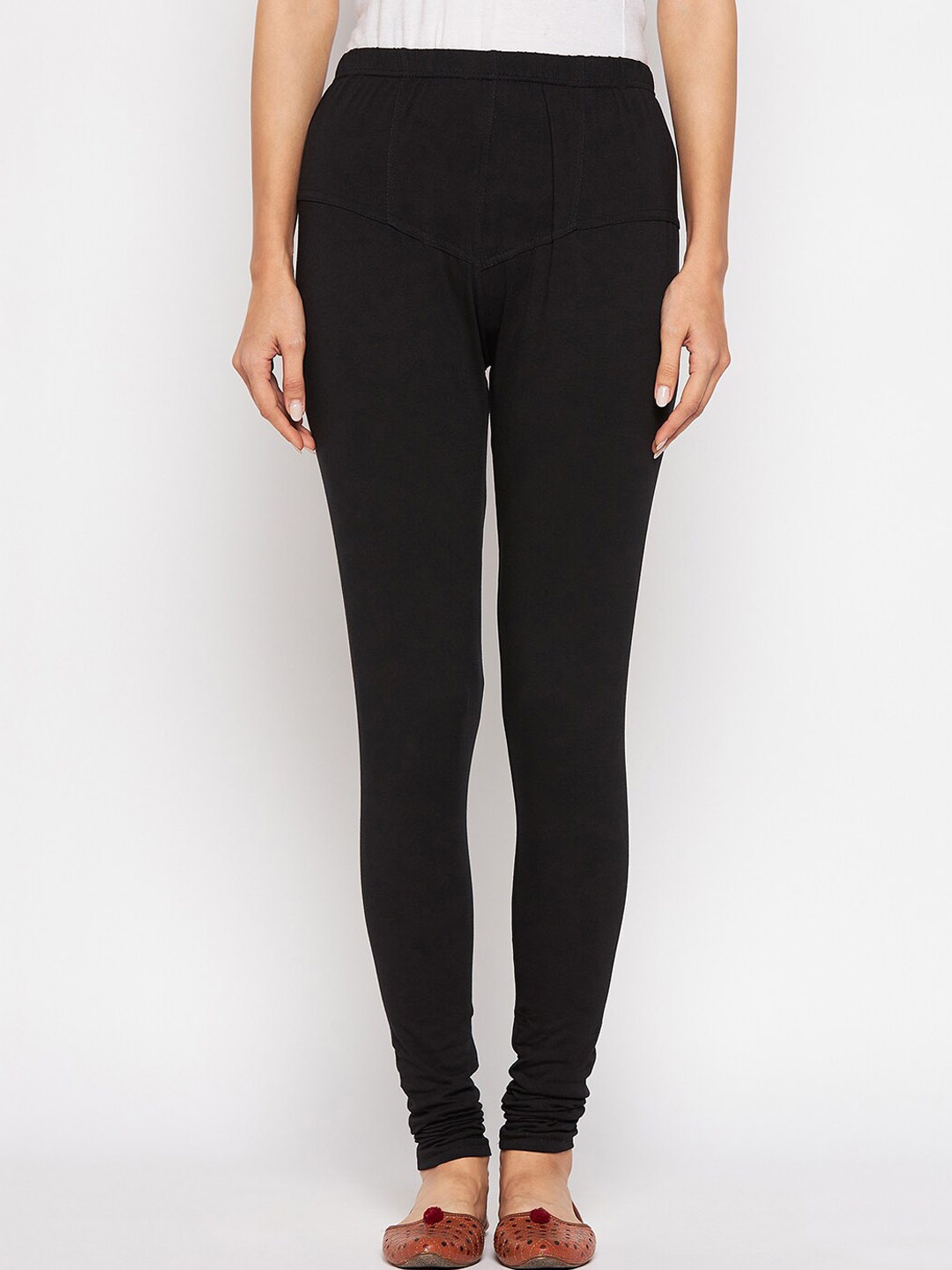 

SECRETS BY ZEROKAATA Women Cotton 4-Way Stretch Slim Fit Churidar, Black