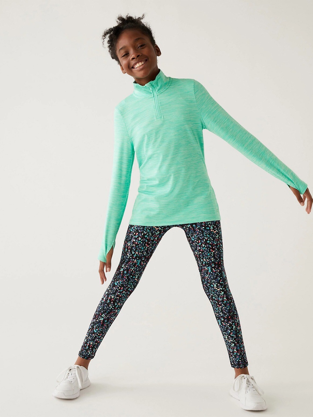 

Marks & Spencer Girls High Neck T-Shirt, Green