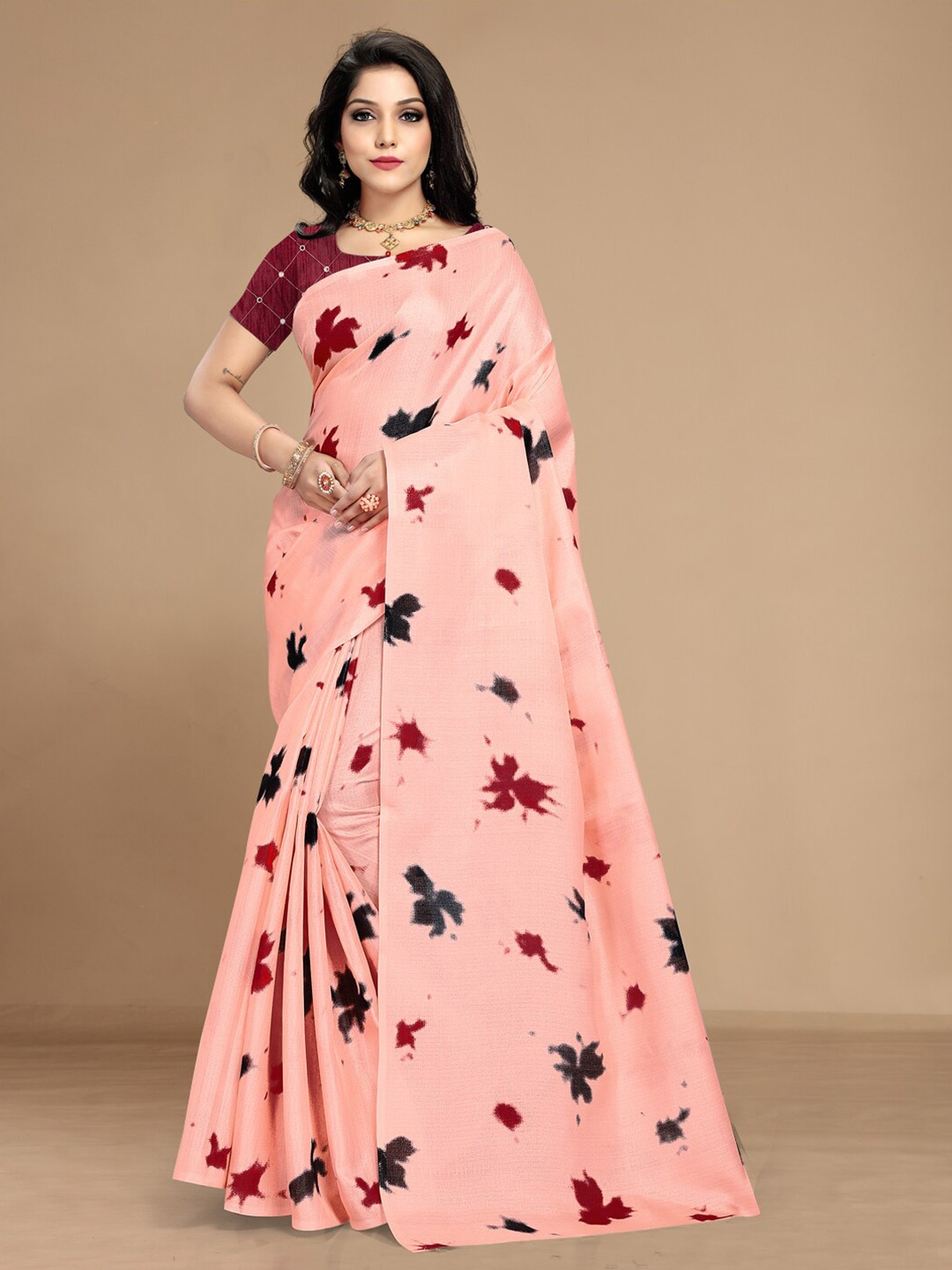 

KALINI Abstract Printed Saree, Pink