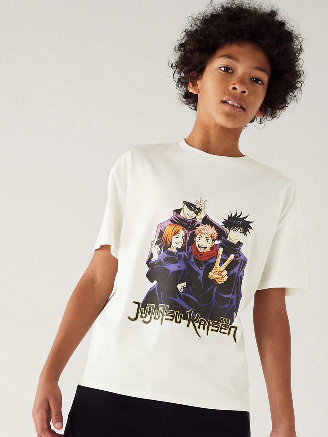 

Marks & Spencer Boys Jujutsu Kaisen Printed Pure Cotton T-shirt, Cream