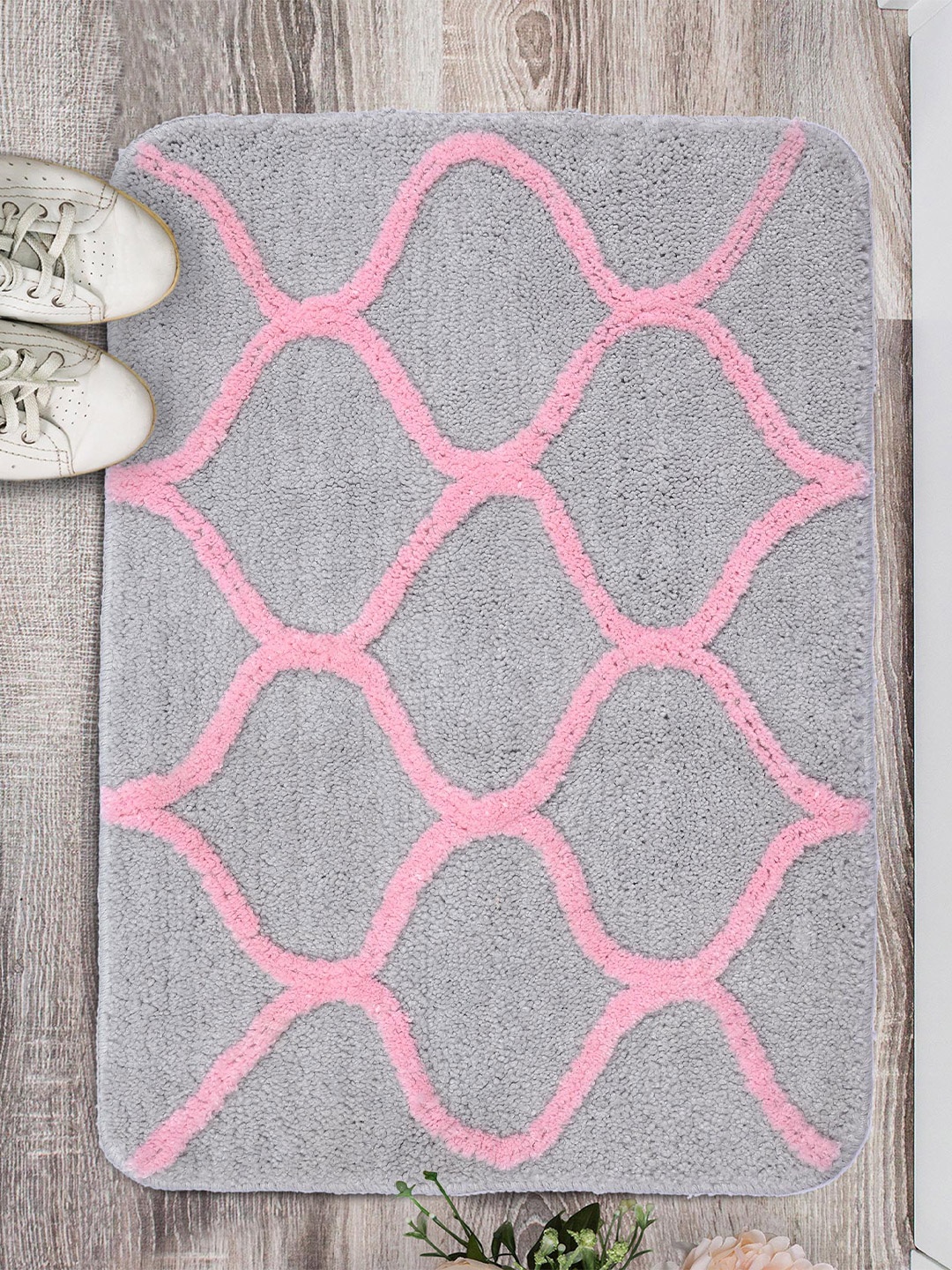 

Saral Home Grey & Pink Anti-Skid Doormats